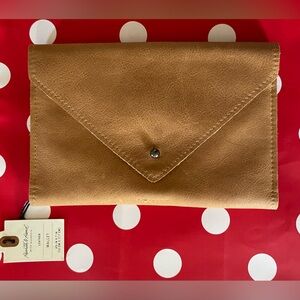 NEW Hearth & Hand with Magnolia Envelope Style Flap Leather Wallet - Cognac